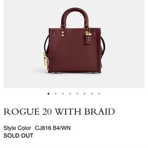 Coach Rogue 20 with Braid in Wine